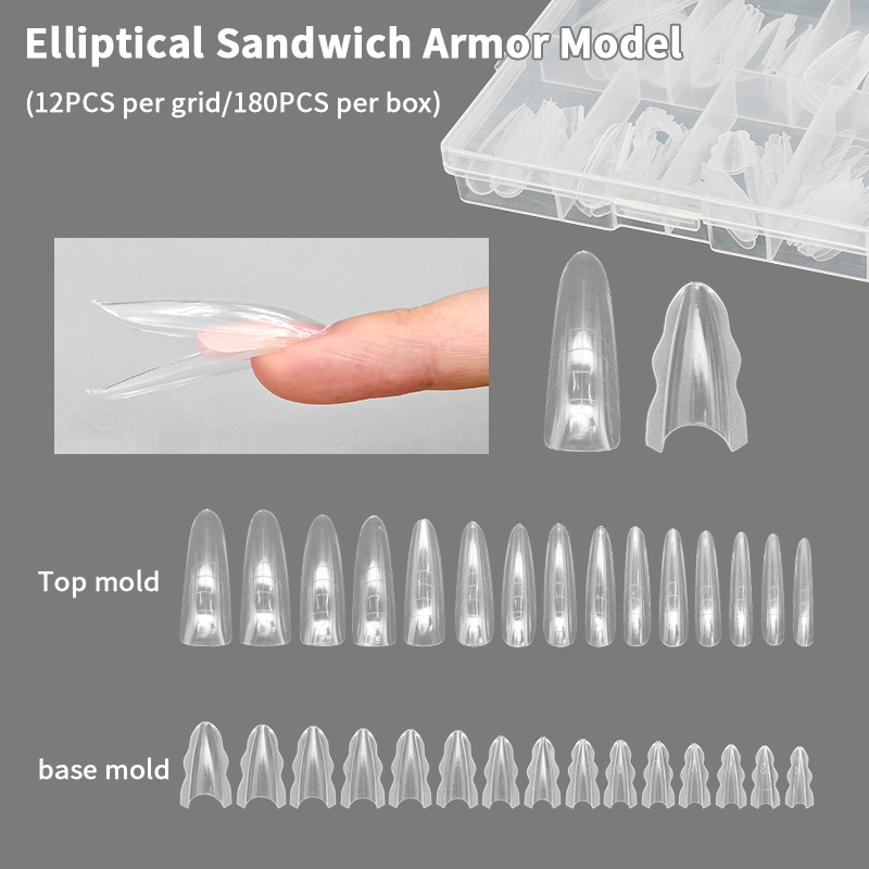 Nail Art Zone - Z. 180 Pcs/Box Sandwich Dual Nail