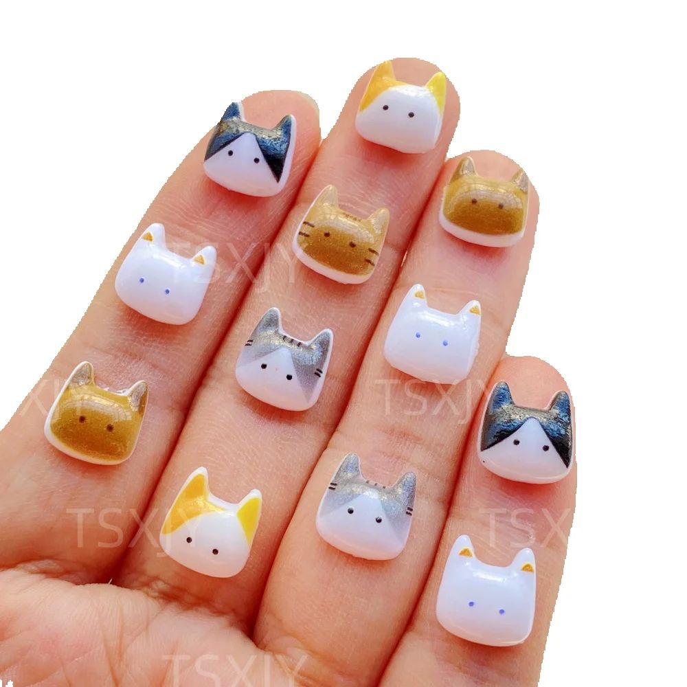 Nail Art Xmas - 50pcs Cute Mini Cartoon Animal Kitten