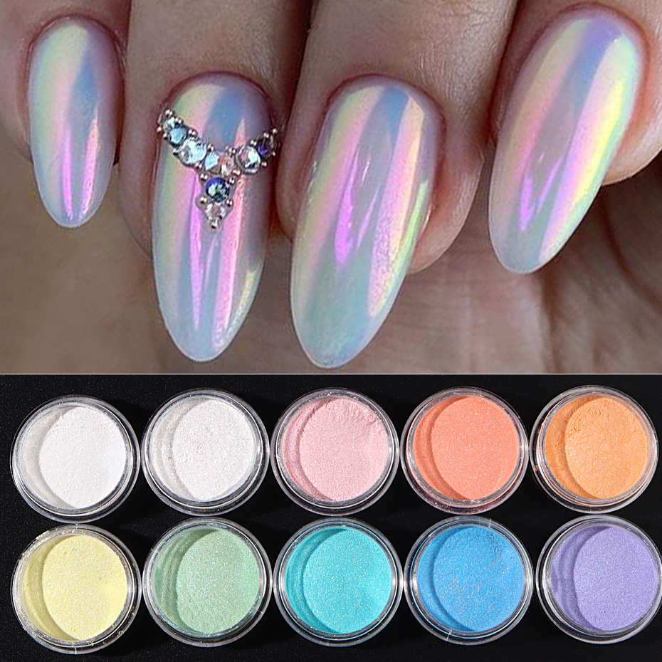 Dip Powder Nail - 10pcs Set Nail Mermaid Dipping Powder