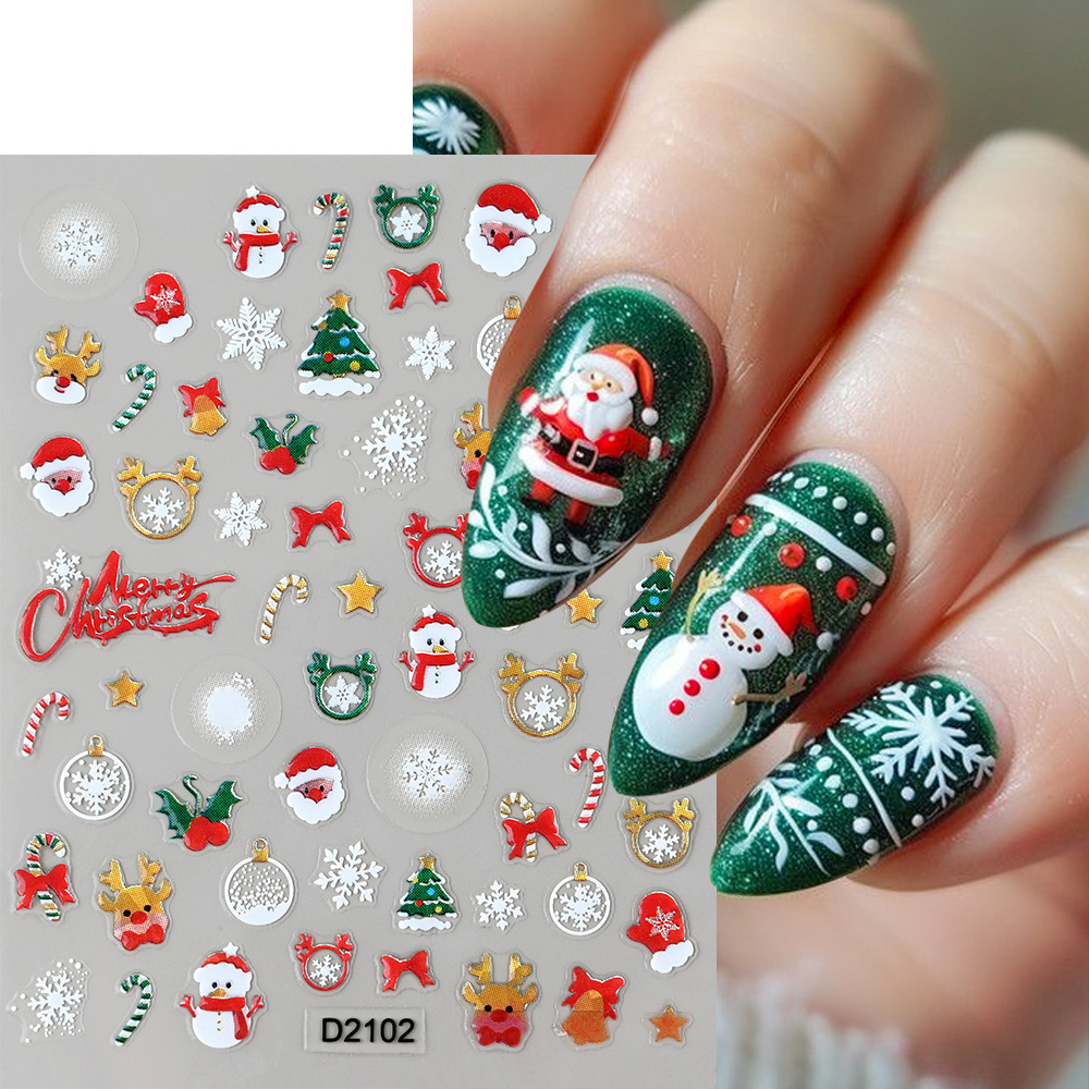 1Pc 5D Christmas Nail Art Stic - đánh giá và giá Nail Art Xmas