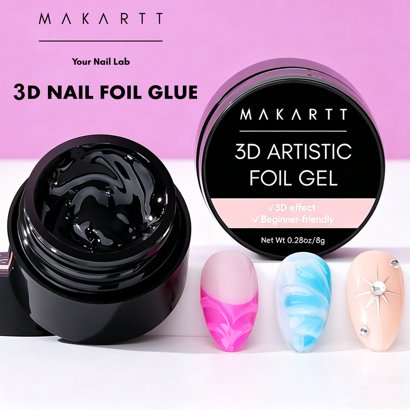 Makartt 3D Nail Gel 8ml Nail F - đánh giá và giá Nail Foil Transfer