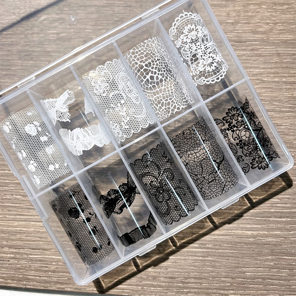 10Rolls Retro Colorful Lace Fo - đánh giá và giá Nail Foil Transfer