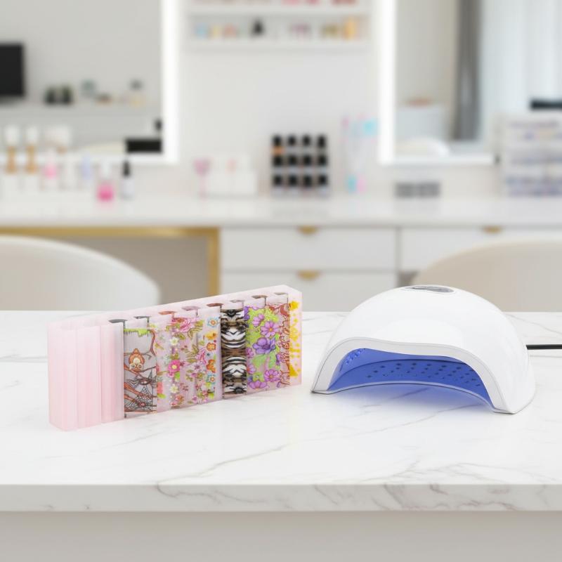 10-Grid Macaron Nail Foil Stor - đánh giá và giá Nail Foil Transfer