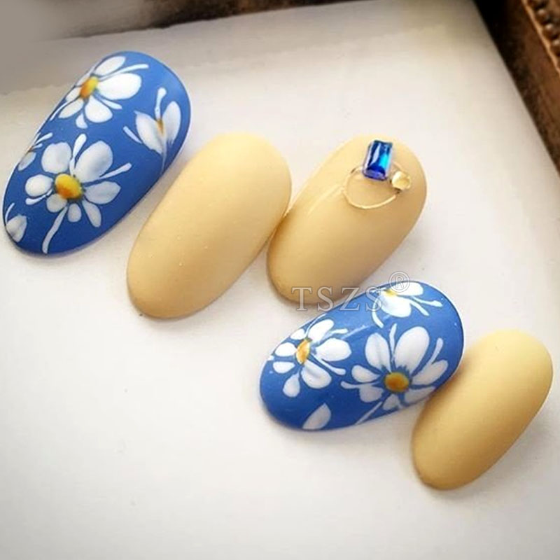 TSZS 200pcs Short Medium Oval  - đánh giá và giá Nail Art Navy