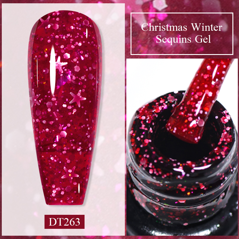 7ML Christmas Glitter Gel Nail - đánh giá và giá Nail Art Xmas