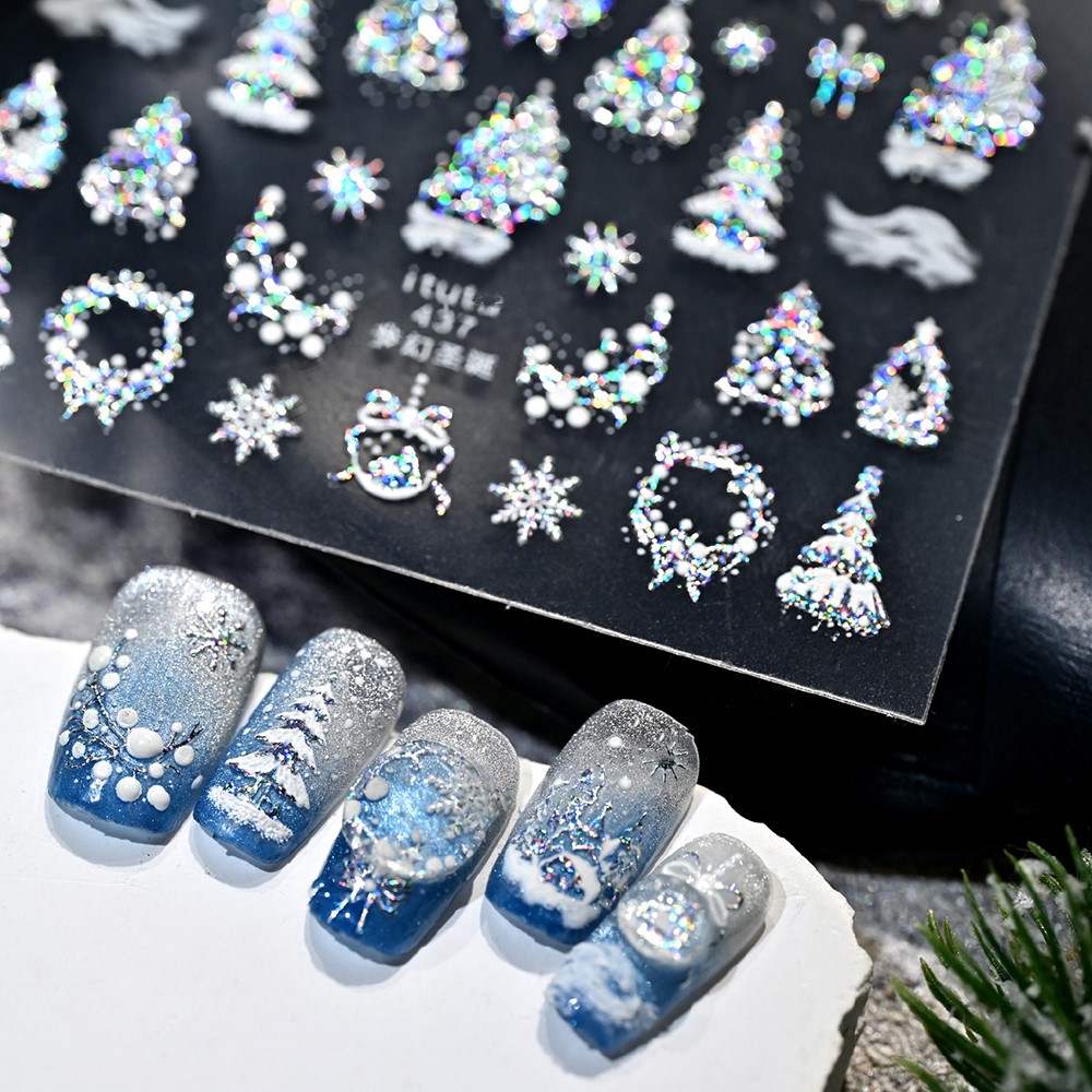 5D Embossed Gold Castle/Garlan - đánh giá và giá Nail Art Xmas