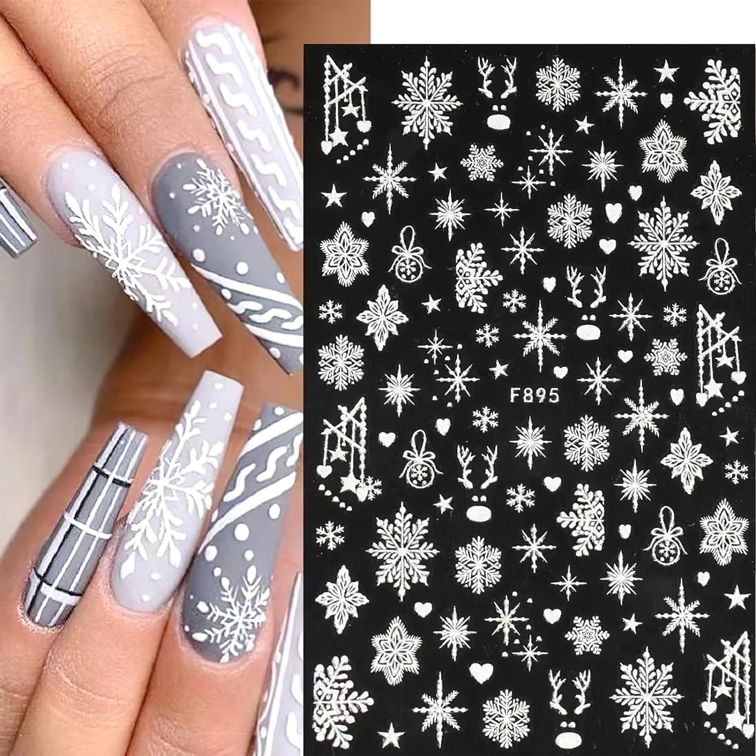 3D Snowflake Nail Art Decals W - đánh giá và giá Nail Art Xmas